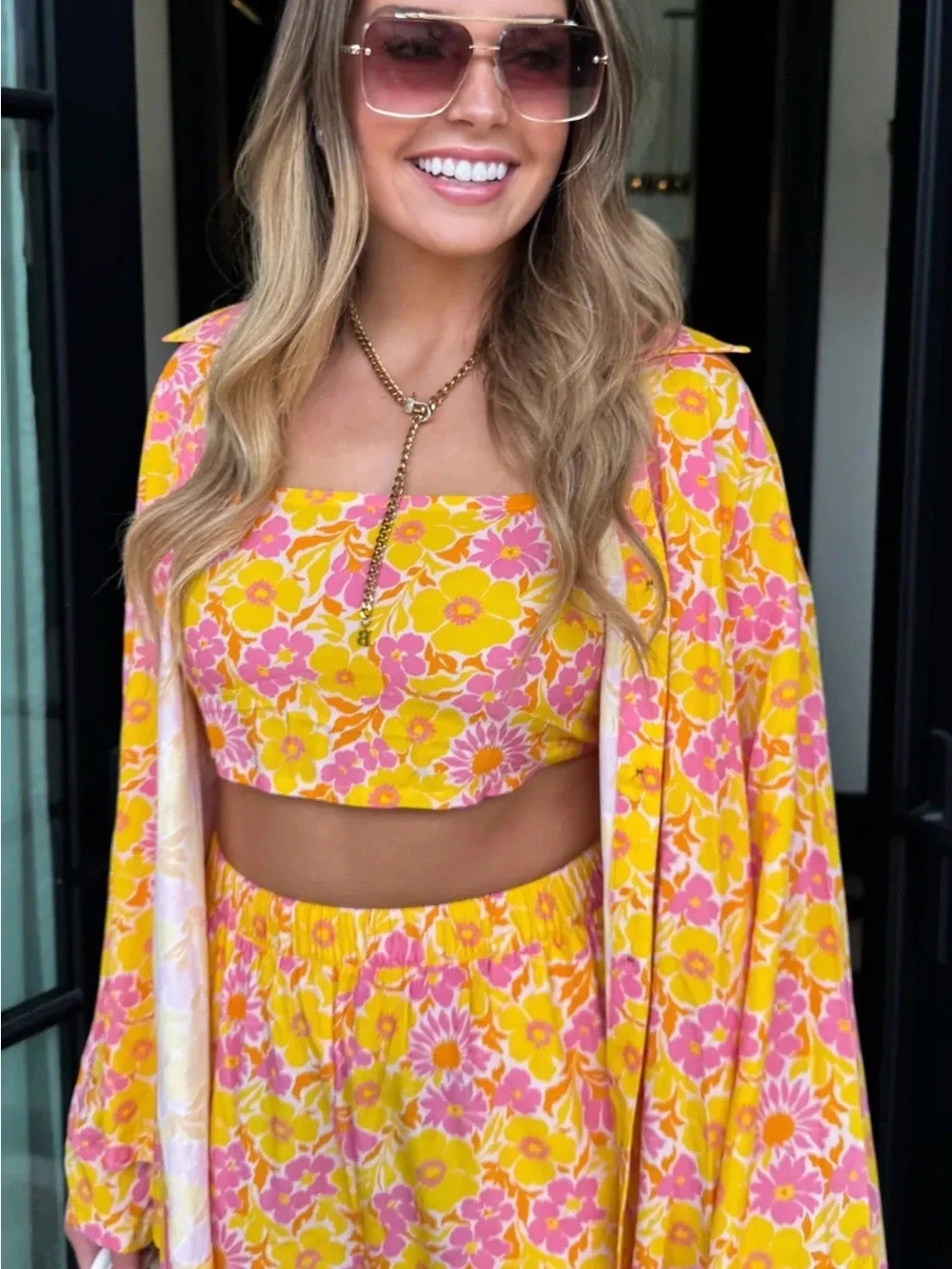 NWT Blakeley Pink Lemonade 3-Piece Floral Summer Set